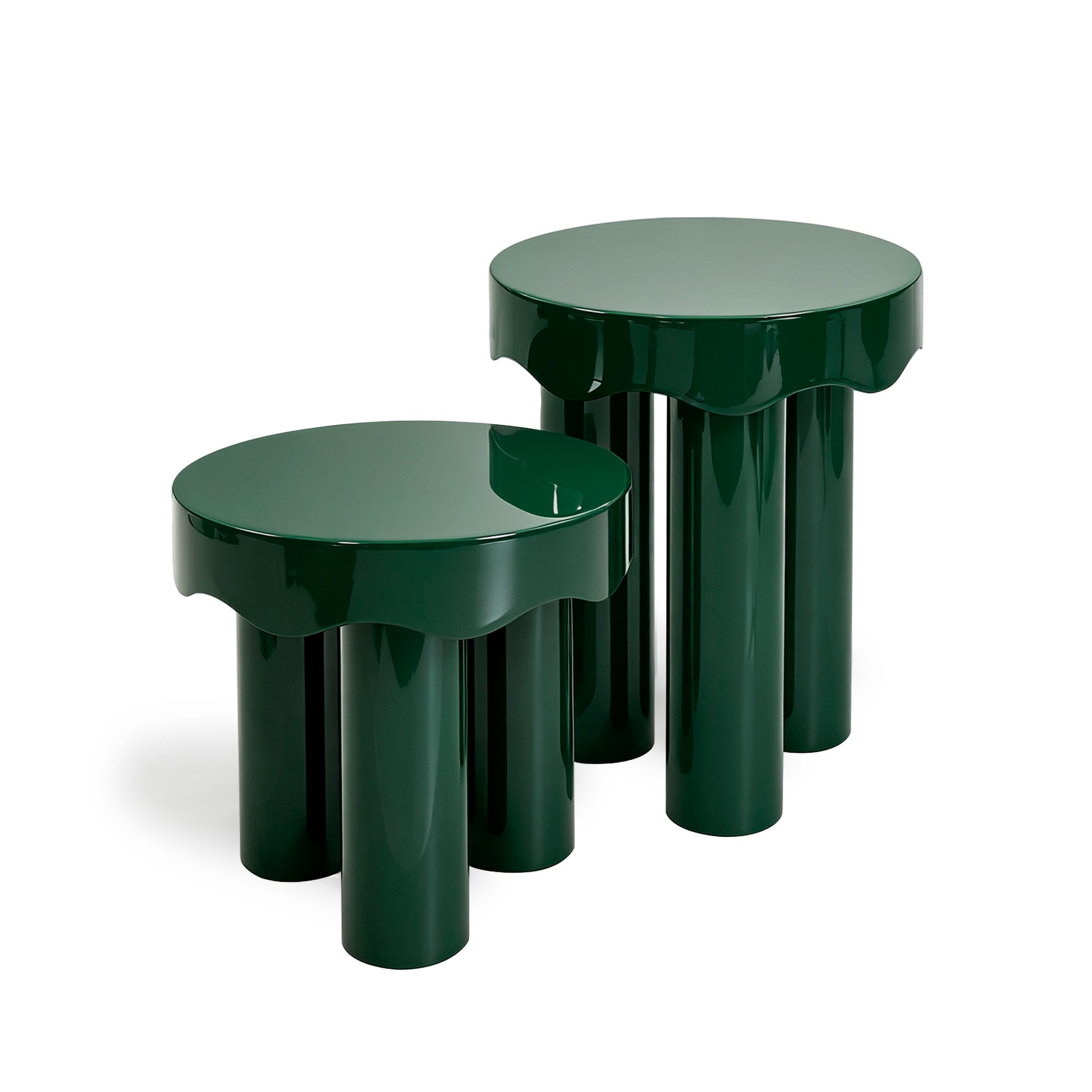 Casper High Gloss Nesting Side Table Set - Green - Image 1