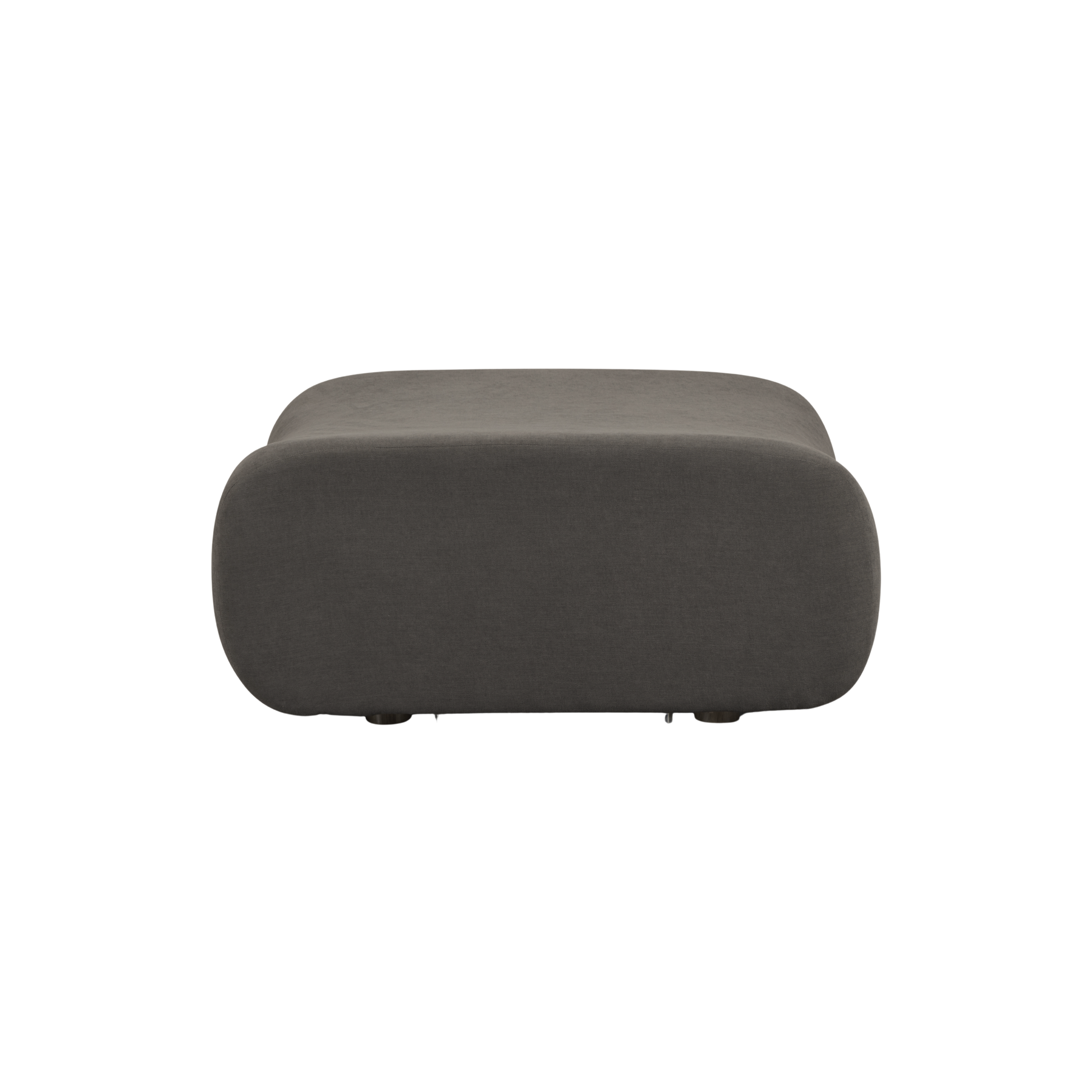 Zenith Contract-Grade Upcycled Fabric Ottoman - Grey - Image 4