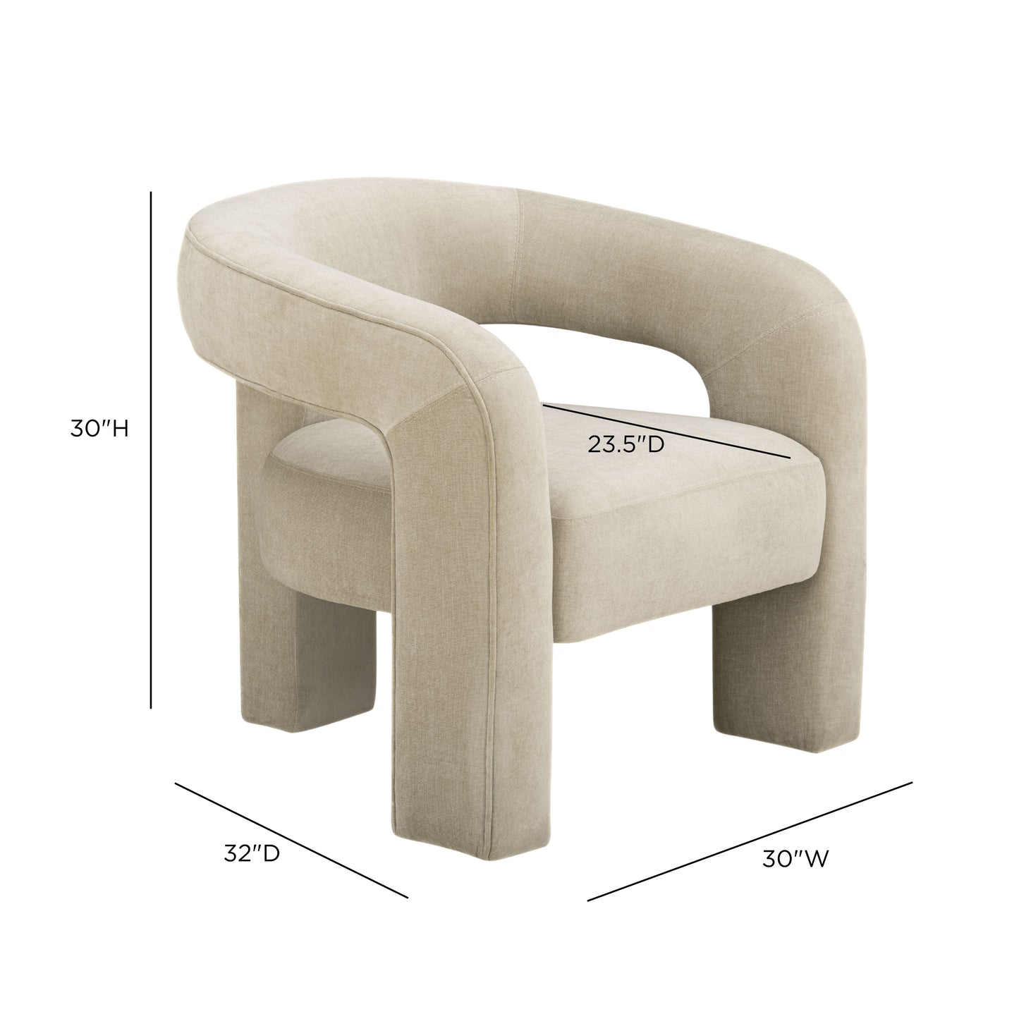 Malone Accent Chair - Taupe - Image 6