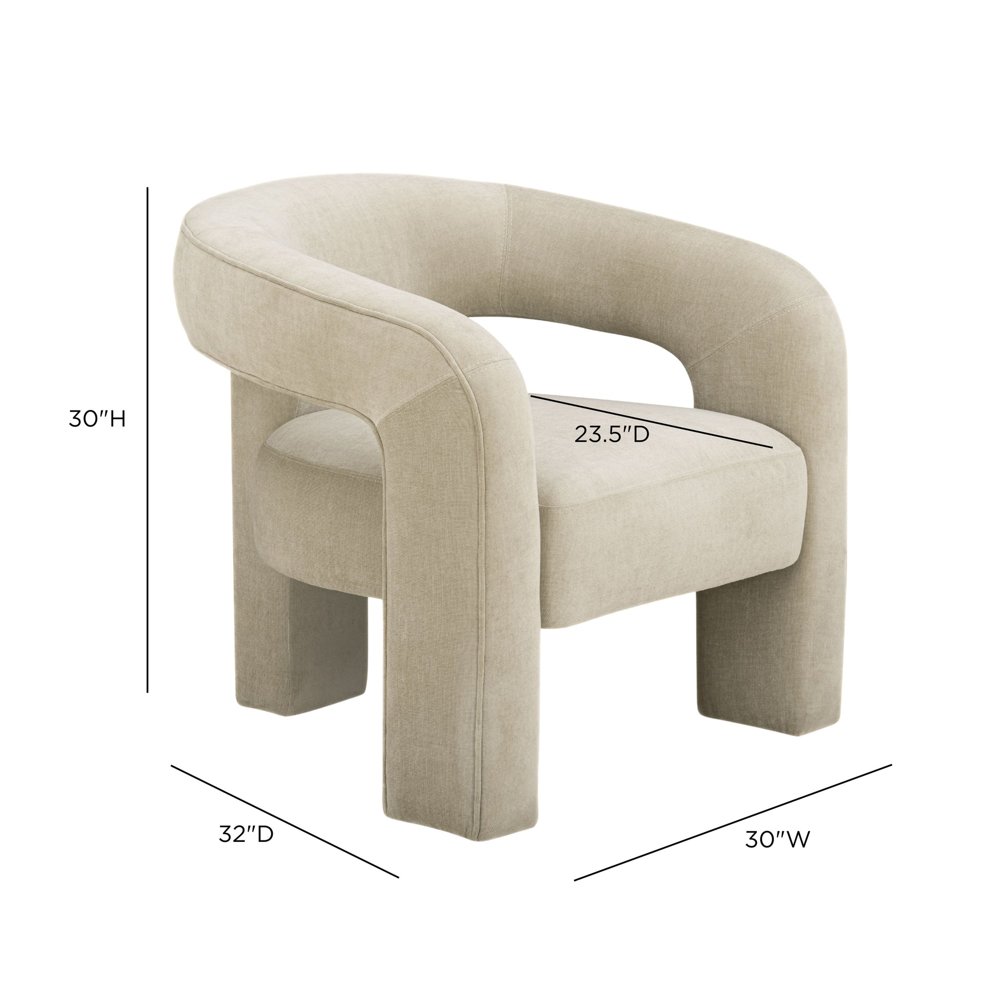 Malone Accent Chair - Taupe - Image 6