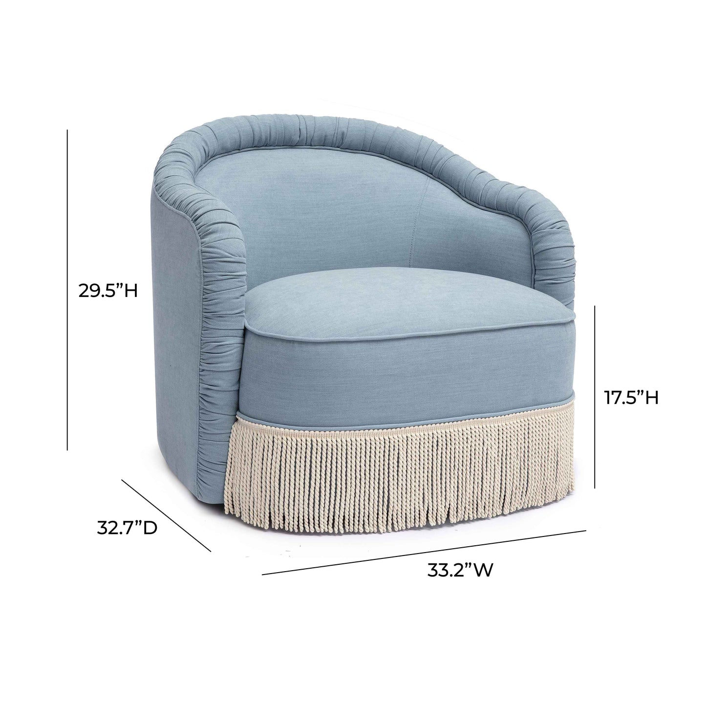 Pamela Tasseled Lounge Accent Chair - Blue - Image 7