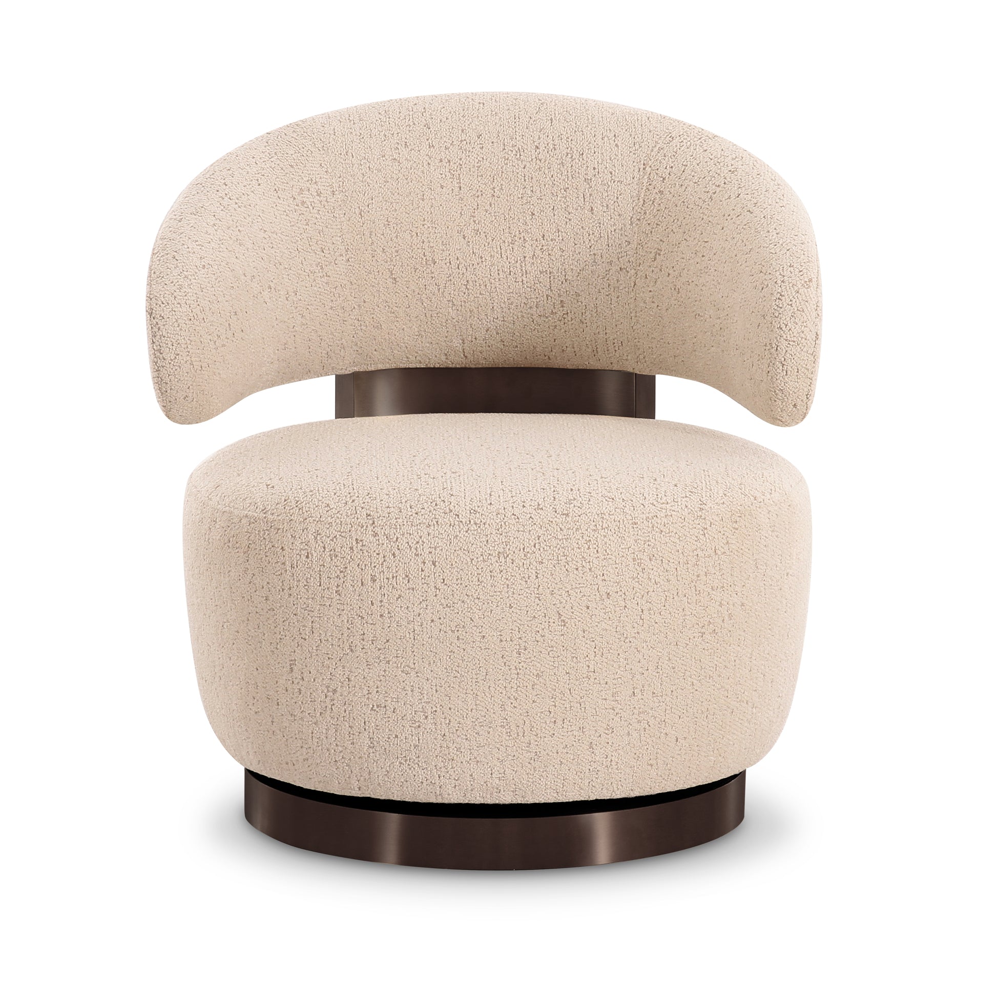 Austin Swivel Accent Chair - Cream - Image 3