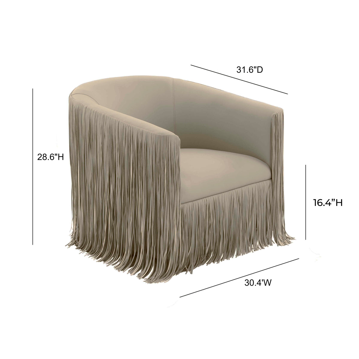 Shag Me Performance Vegan Leather Swivel Accent Chair - Grey - Image 6