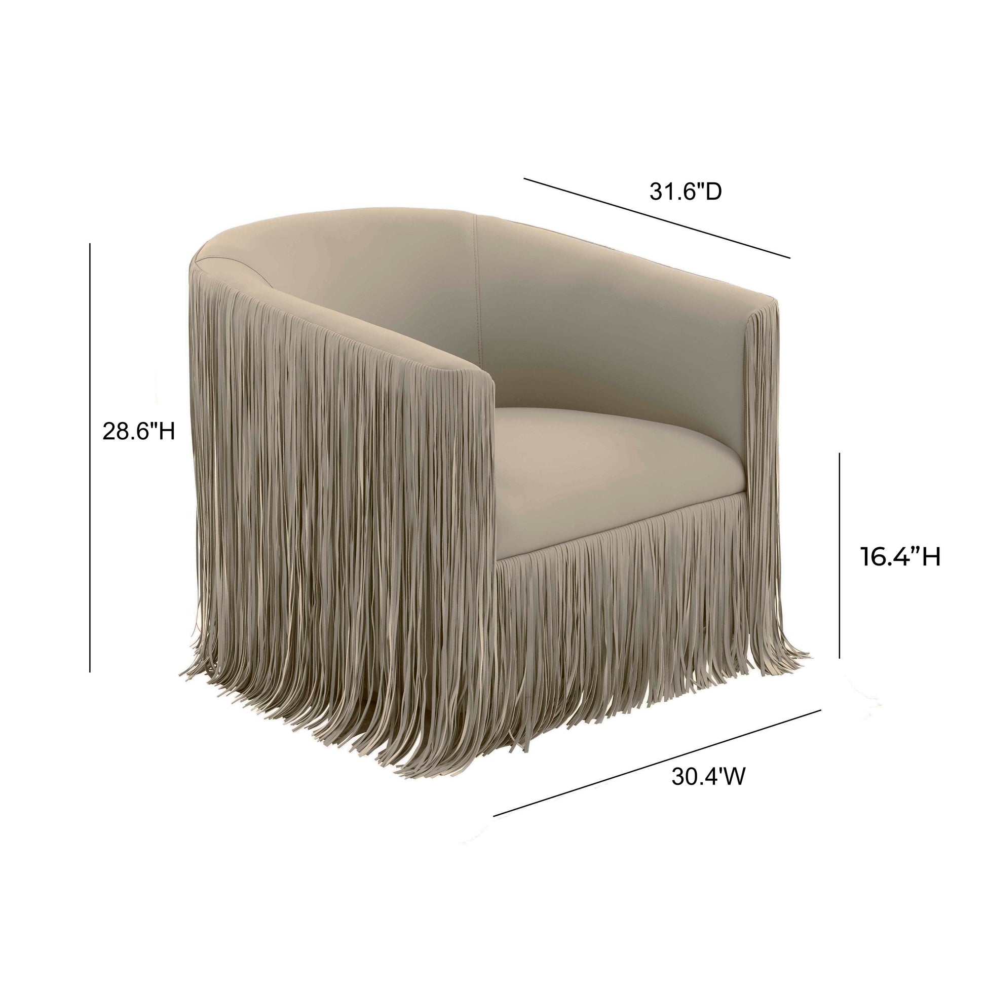Shag Me Performance Vegan Leather Swivel Accent Chair - Grey - Image 6