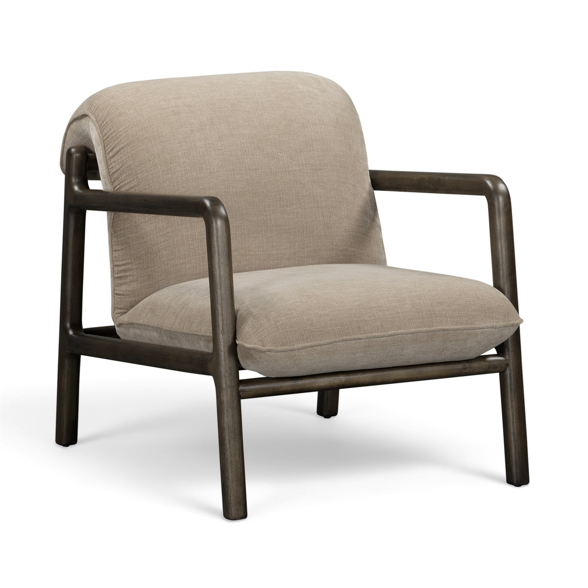 Vivienne Upcycled Performance Velvet Accent Chair - Taupe - Image 1