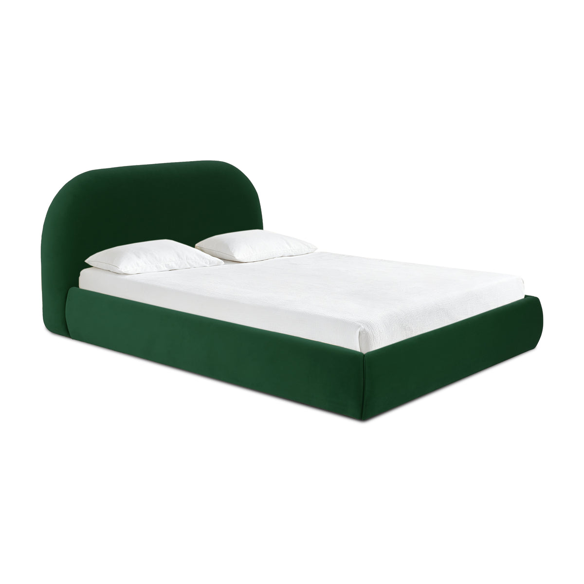 Bara Performance Velvet Bed - Forest Green / Queen - Image 1