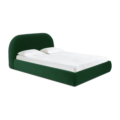 Bara Performance Velvet Bed - Forest Green / Queen - Image 1