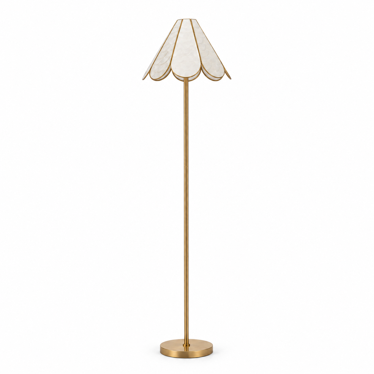 Marfa Capiz Shell Gold Floor Lamp - Image 1