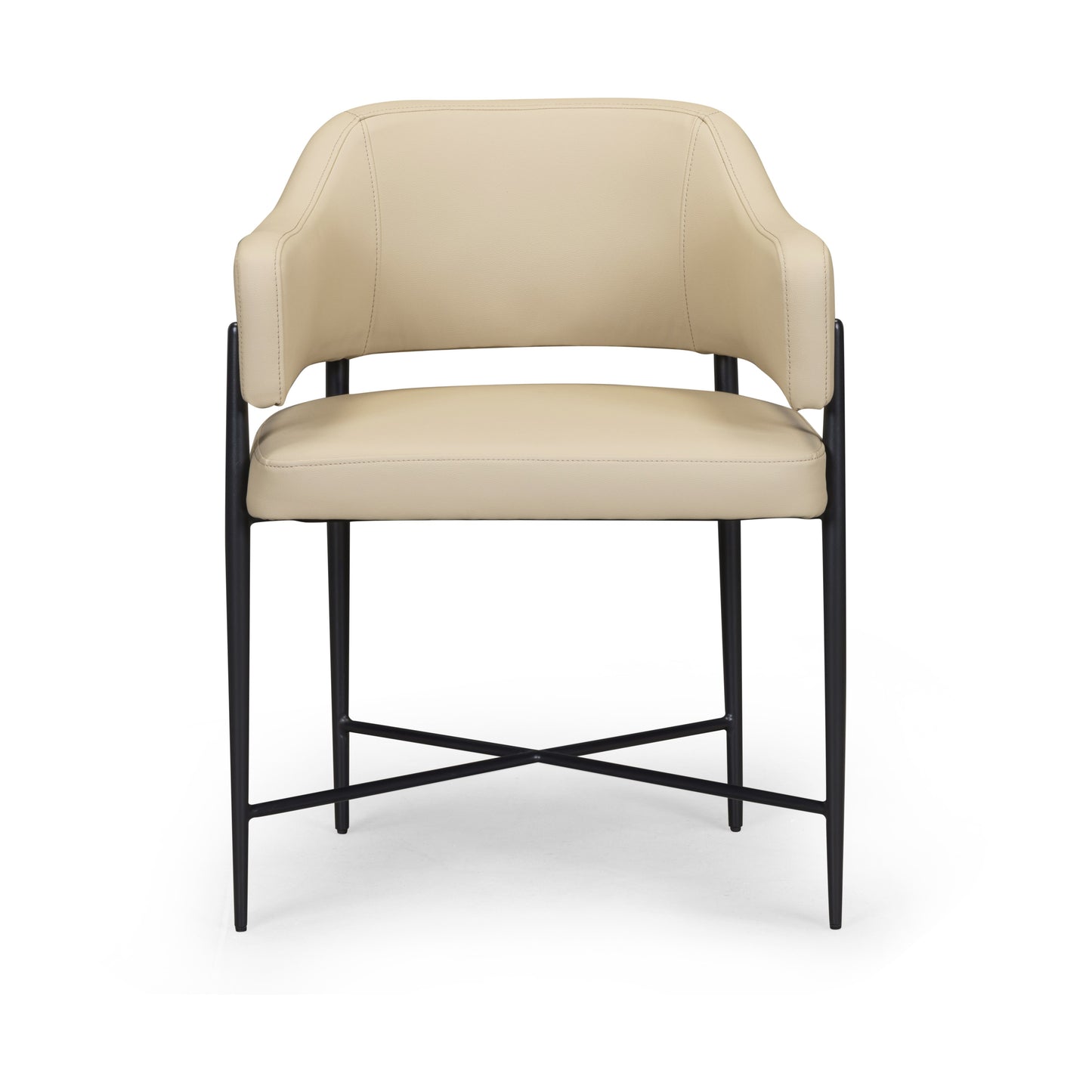 Sezanne Contract-Grade Vegan Leather Dining Chair - Taupe - Image 2