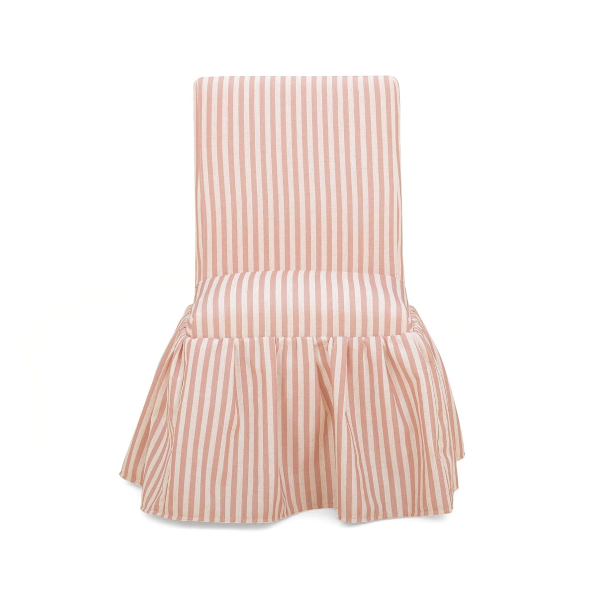 Gertrude Striped Performance Linen Skirted Dining Chair - Pink - Image 2