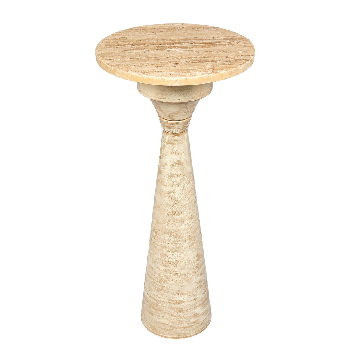 Tara Side Table - Travertine - Image 1