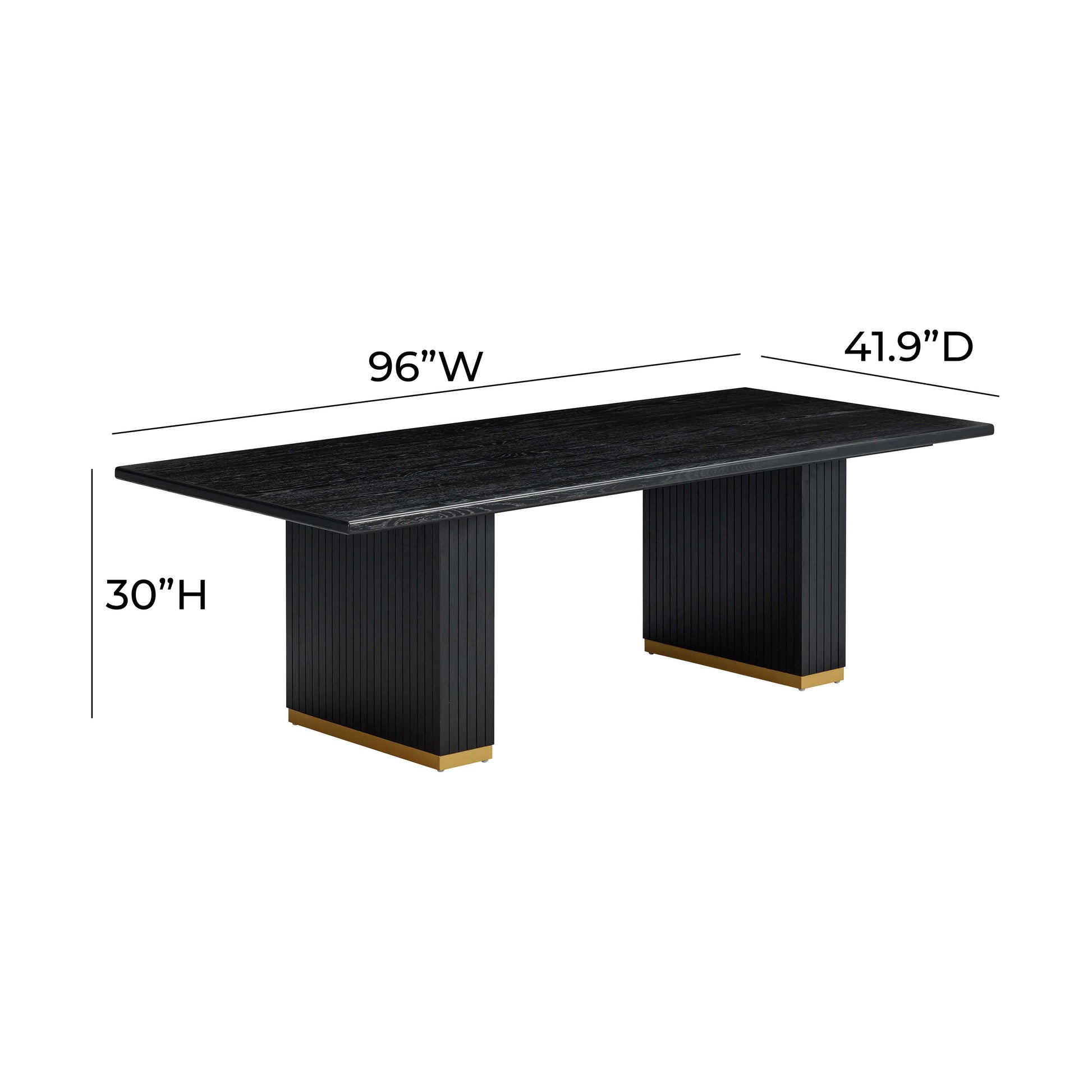 Chelsea Oak Wood Rectangular Dining Table (79"-96") - Black / 96" - Image 8
