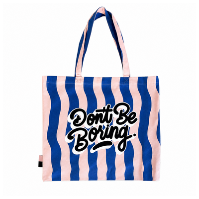 Don't Be Boring Striped Tote Bag - Image 1