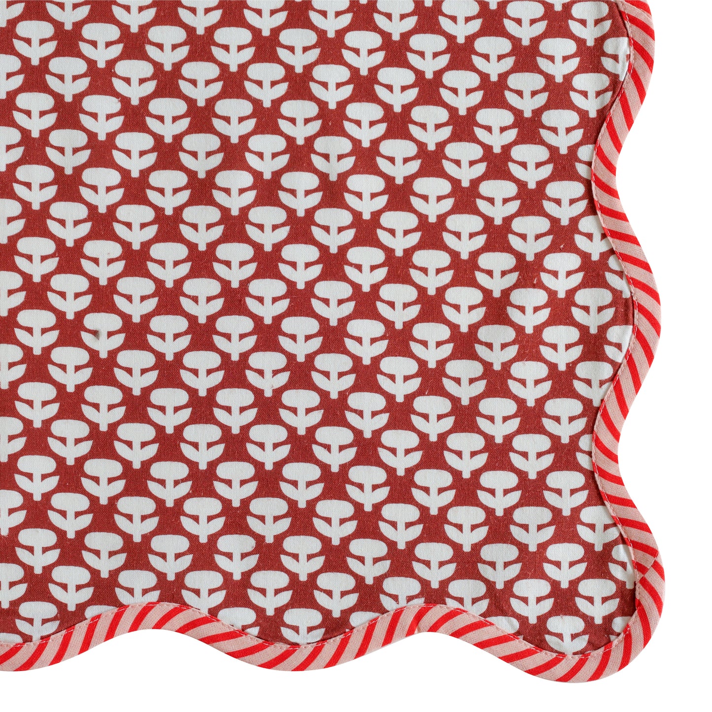 Crissy Cotton Canvas Printed Napkins - Set of 4 - Rust Vintage Floral - Image 4