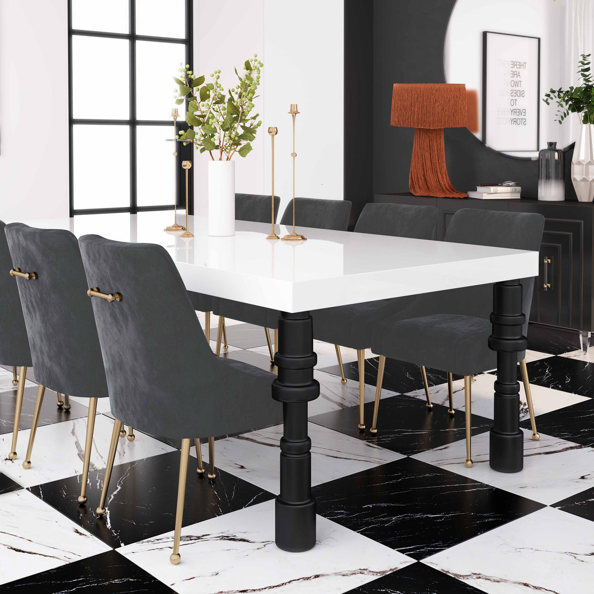 Beatrix Performance Velvet Dining Chair - Grey - Image 7