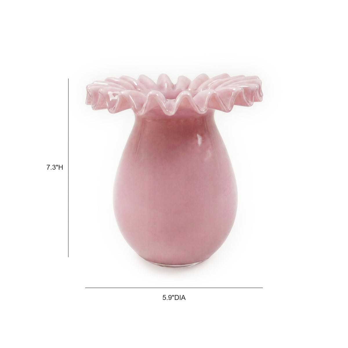 Ruff Pink Glass Vase - Image 3