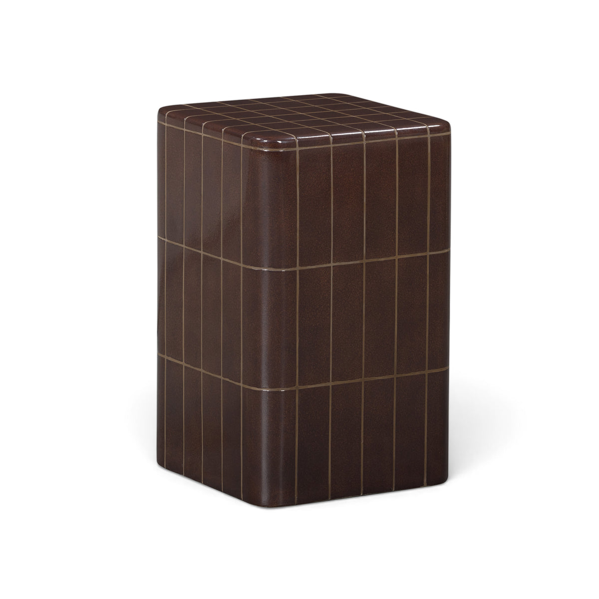 Tatiana Square Concrete Indoor/Outdoor Side Table - Maroon - Image 1