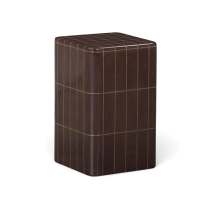 Tatiana Square Concrete Indoor/Outdoor Side Table - Maroon - Image 1