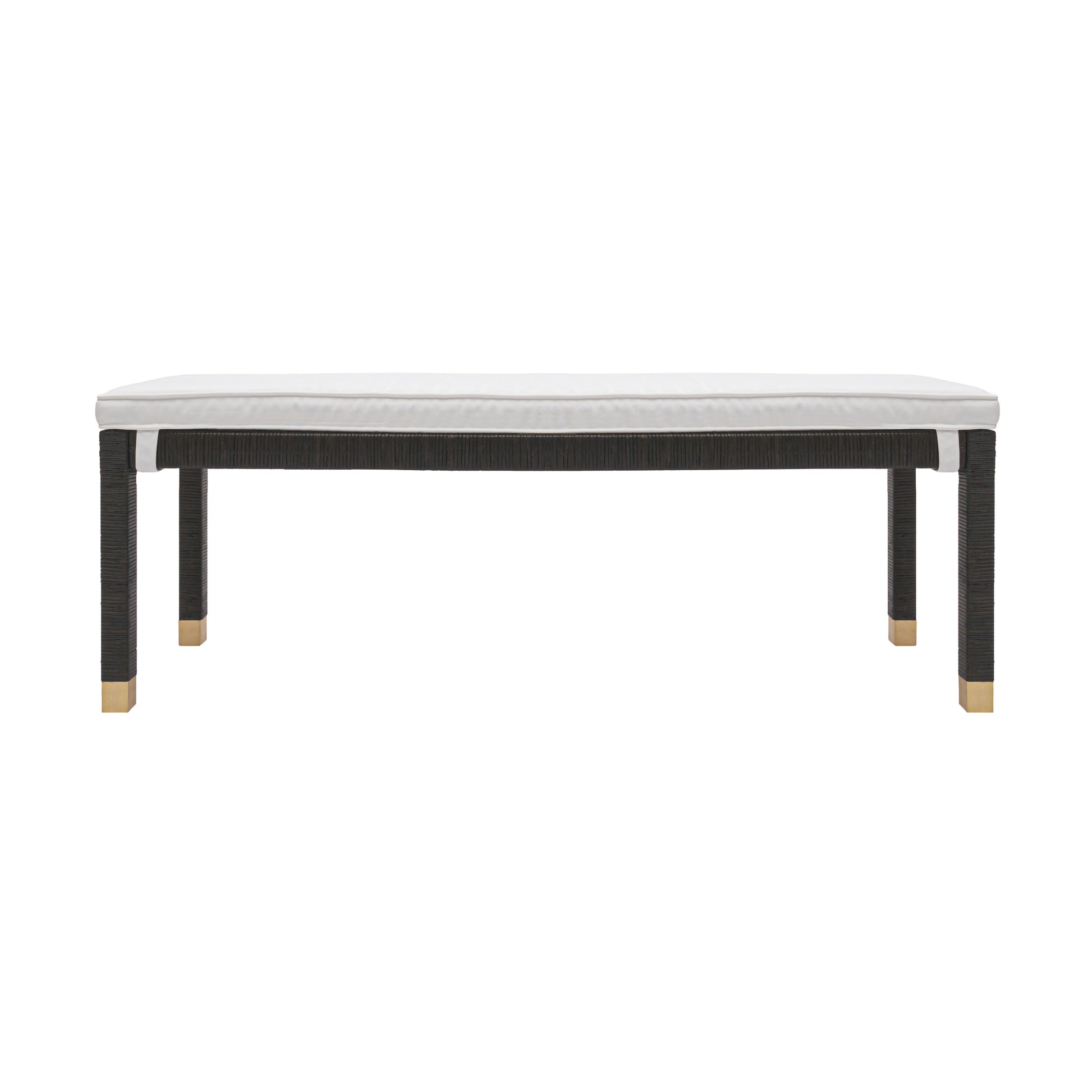 Amara 50" Rattan Bench - Cream / Charcoal - Image 3