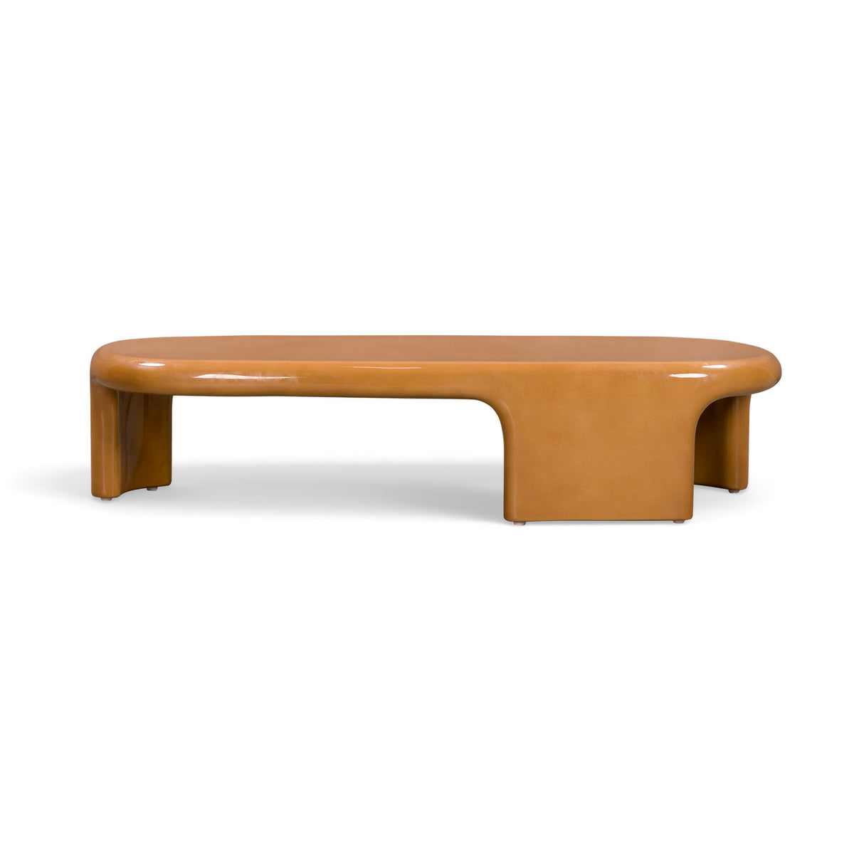 Benito 55" Concrete Indoor/Outdoor Coffee Table - Ochre - Image 2