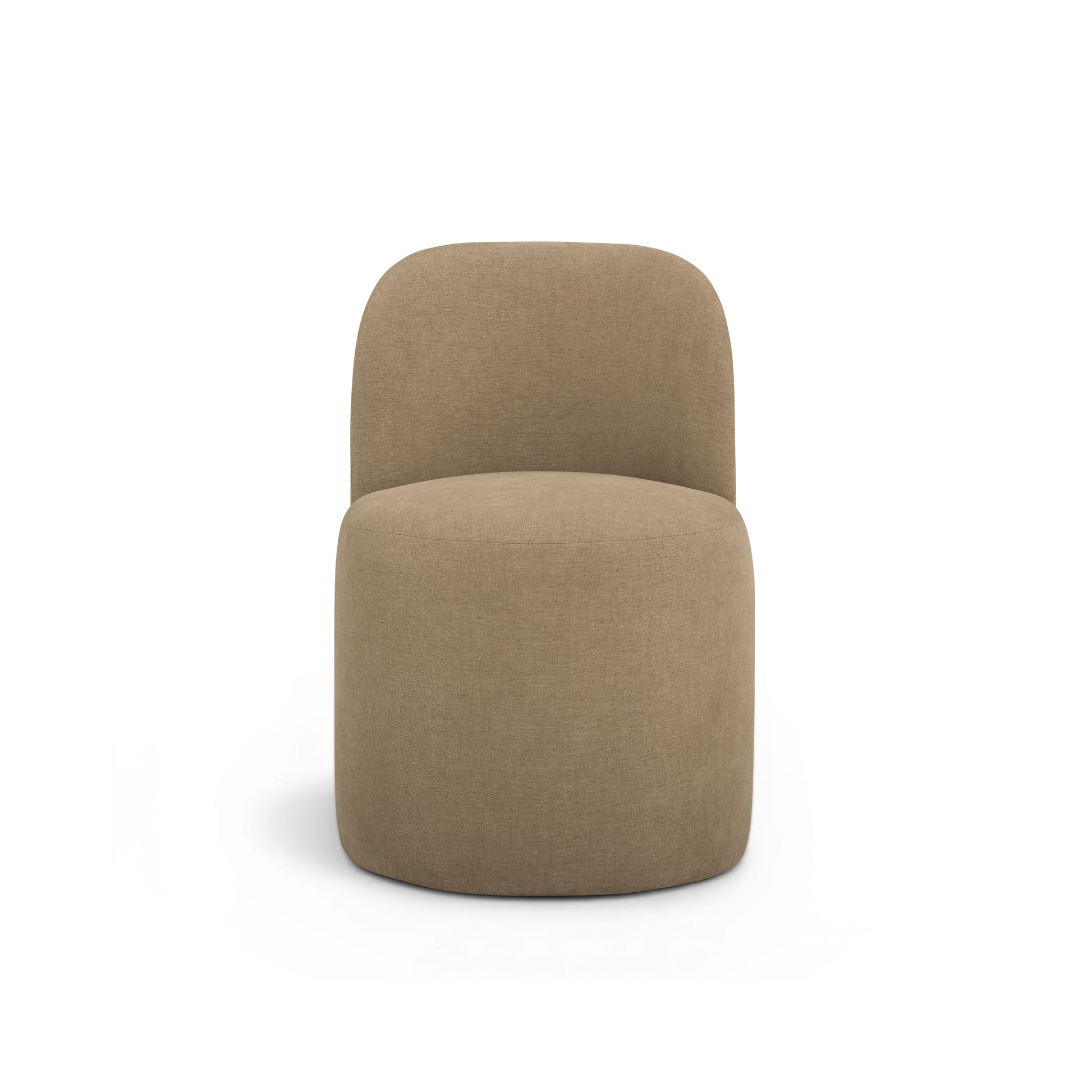 Persa Round Back Performance Chenille Dining Chair - Light Brown - Image 3