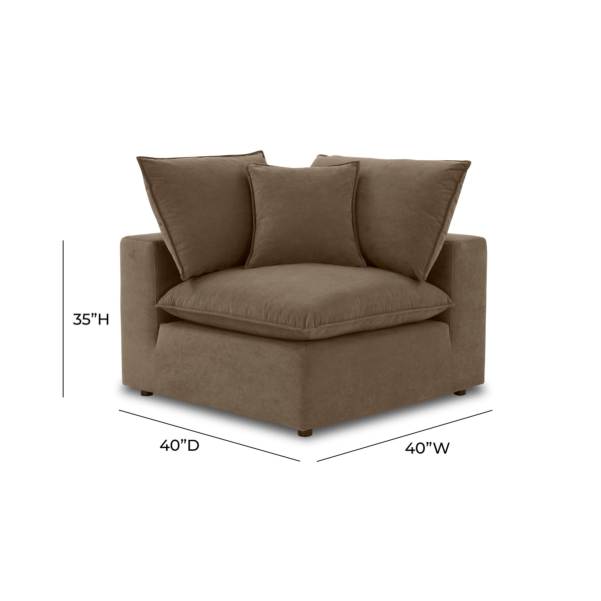 Cali Modular Corner Chair - Chocolate Brown - Image 7