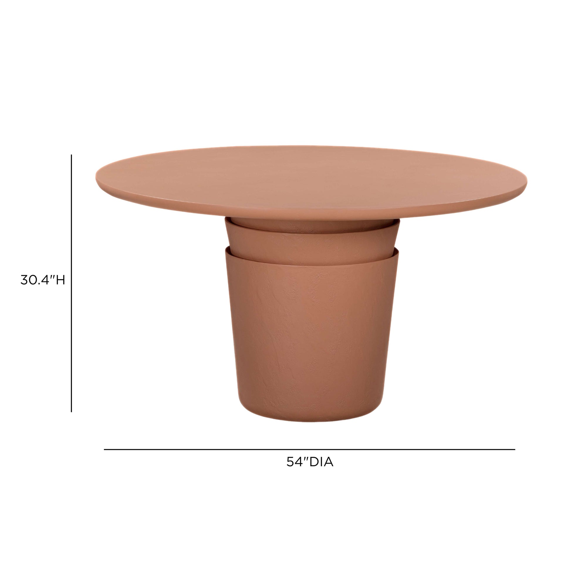 Margot 54" Indoor/Outdoor Round Dining Table - Terracotta - Image 5