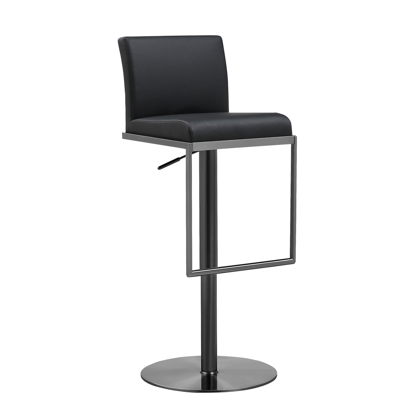 Amalfi Performance Vegan Leather Adjustable Stool - Black - Image 1