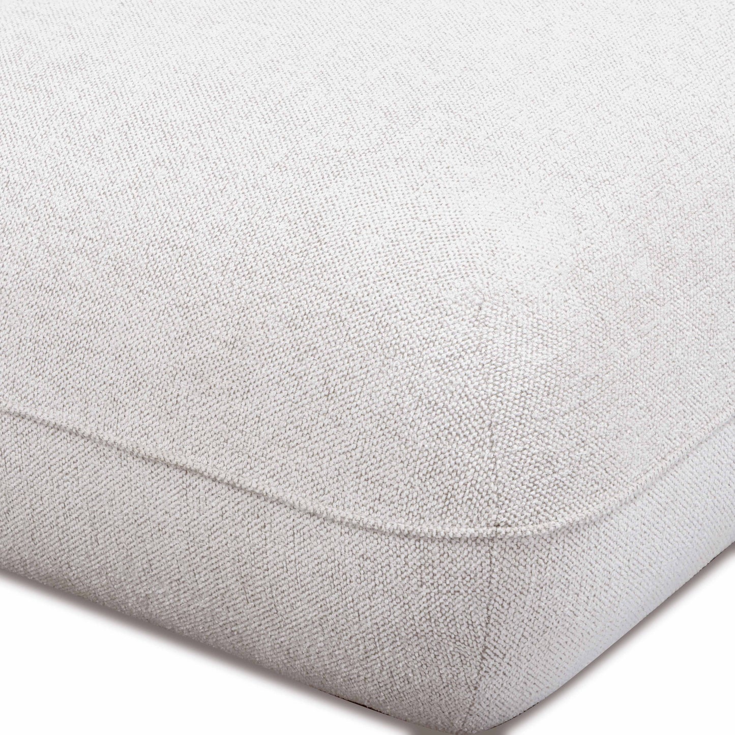 Arezza Stone White Contract-Grade Basketweave Chenille Ottoman - Image 4