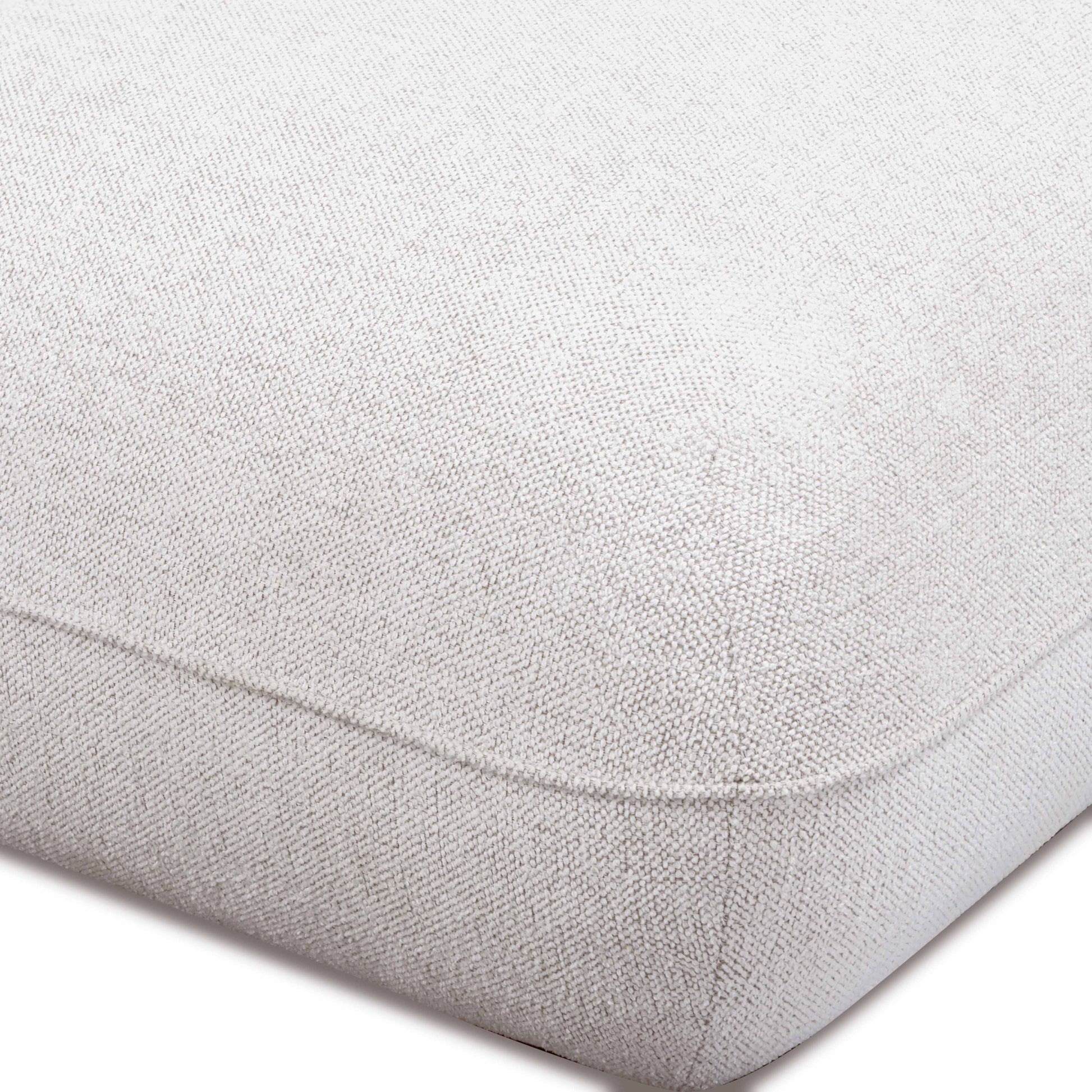 Arezza Stone White Contract-Grade Basketweave Chenille Ottoman - Image 4