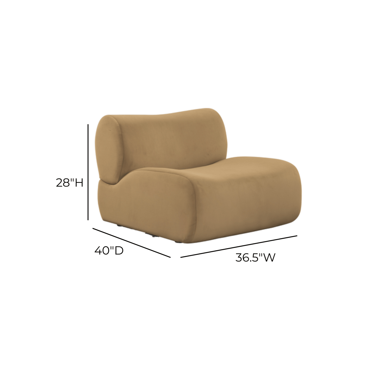 Zenith Modular Armless Chair - Brown - Image 9