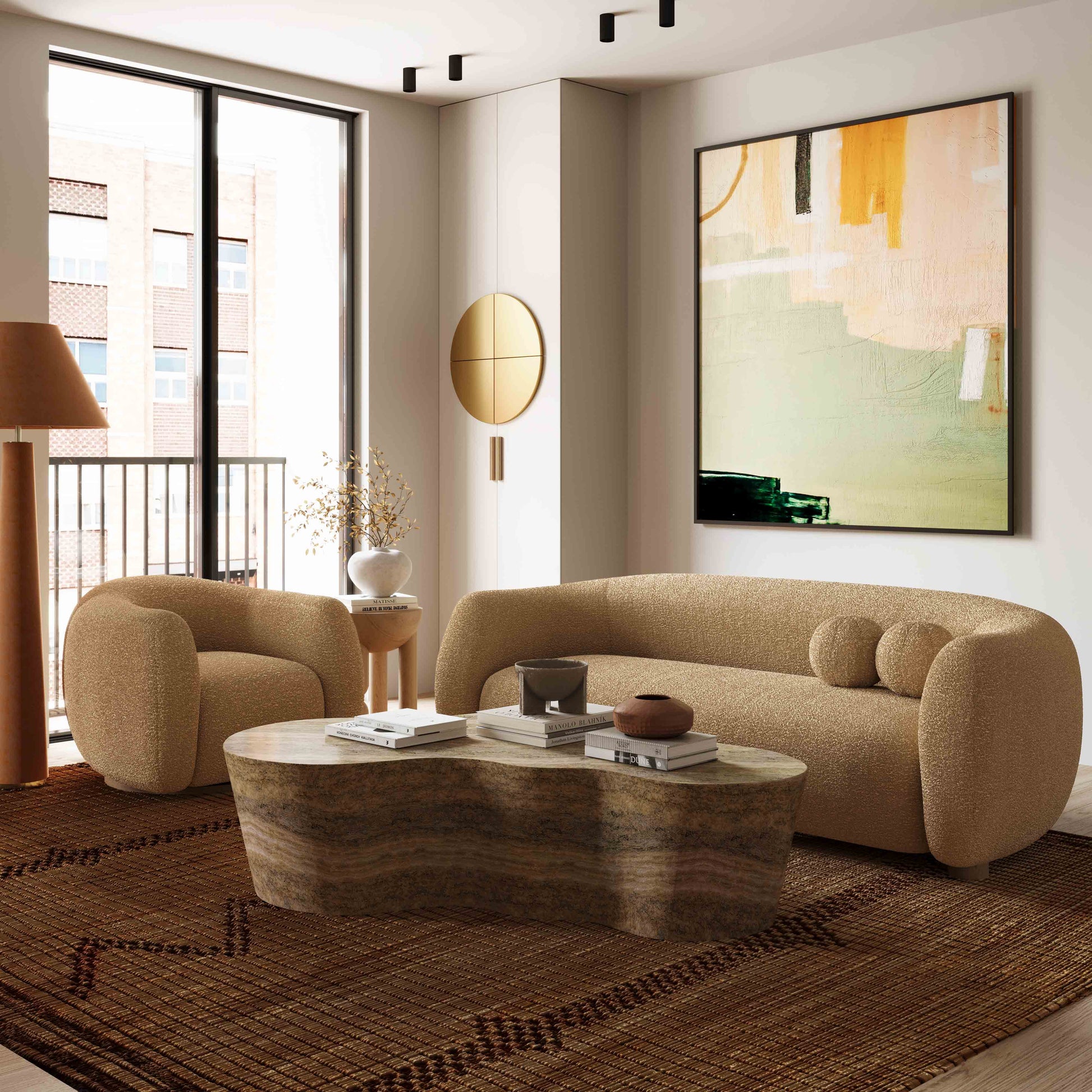 Judy Swivel Accent Chair - Honey - Image 2