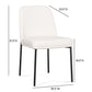 Sydney Performance Vegan Leather Dining Chair - Set of 2 - Cream - Image 8