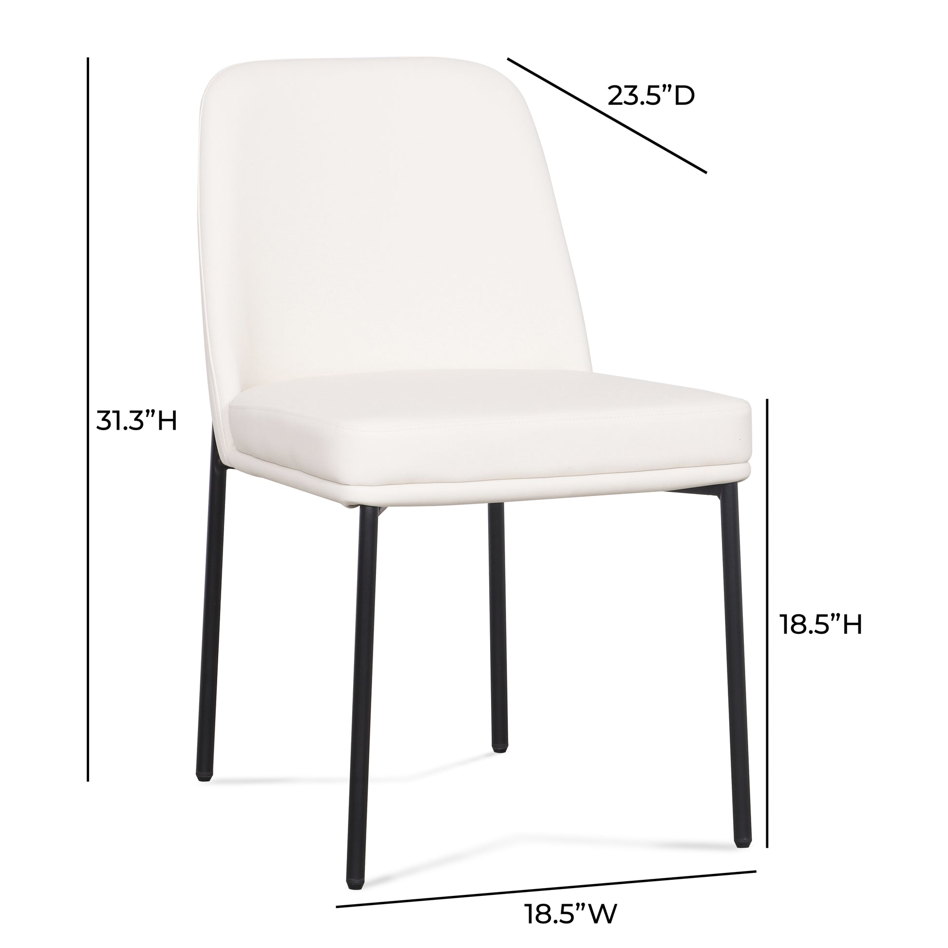 Sydney Performance Vegan Leather Dining Chair - Set of 2 - Cream - Image 8
