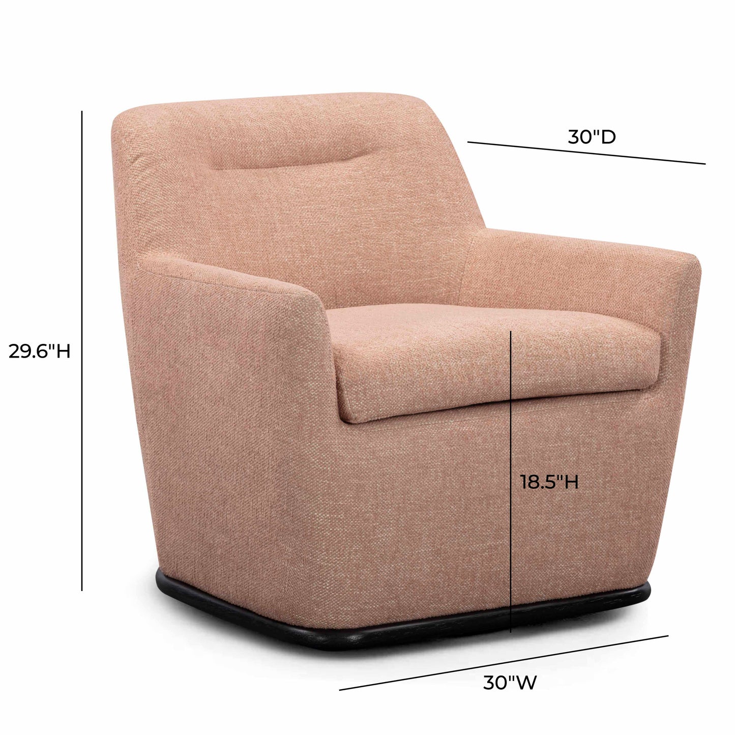 Mado Swivel Accent Chair - Peach - Image 7