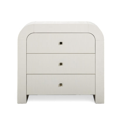 Hump 38" Arched 3-Drawer Bedside Chest - White - Image 1
