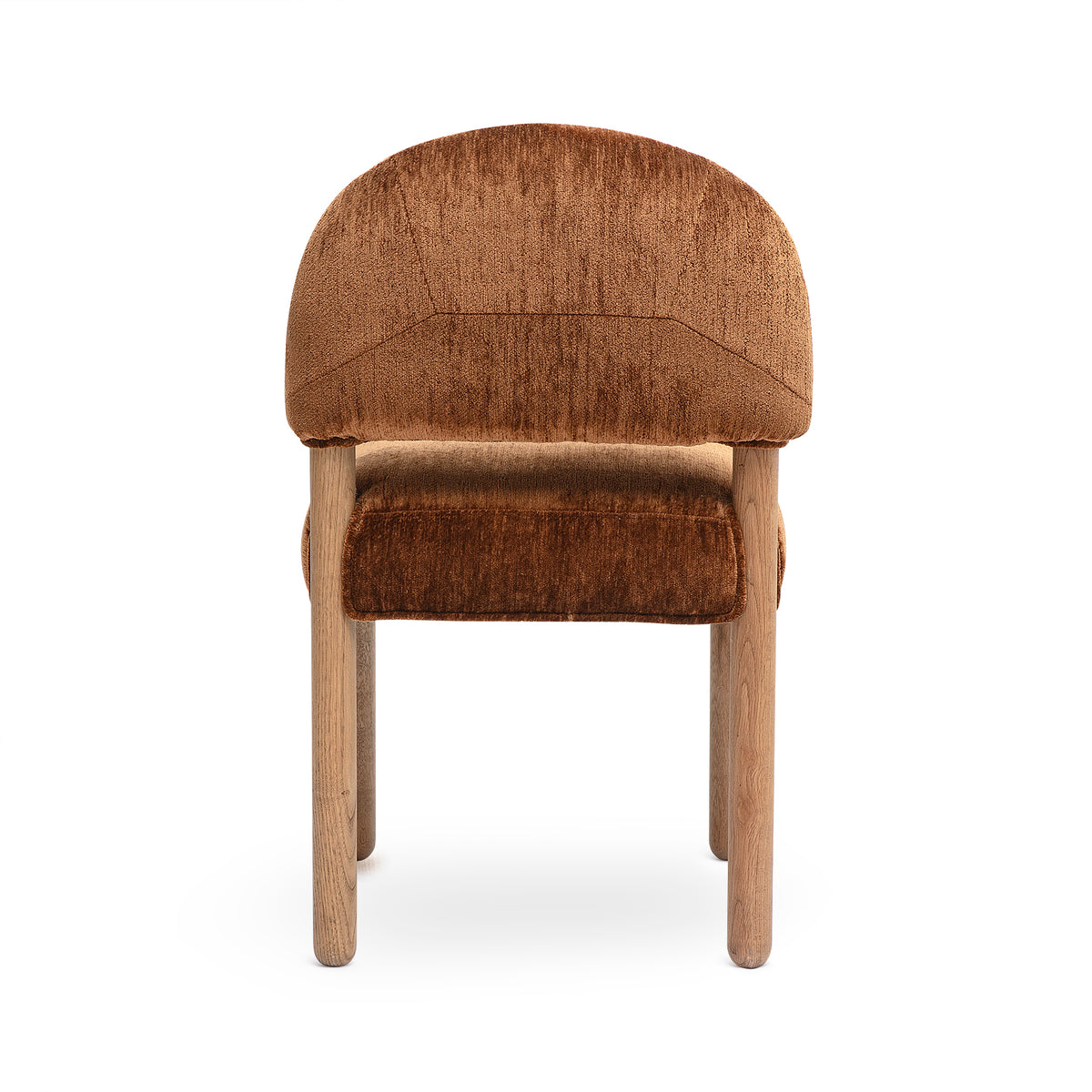 Bruno Thick Performance Chenille Arched Back Dining Chair - Bronze - Image 5