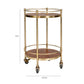 Desiree Brown Burl and Gold Round Bar Cart - Image 5