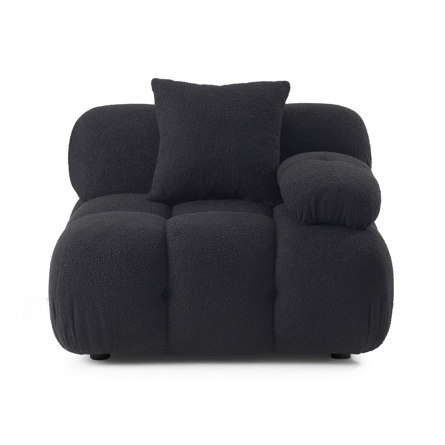 Calliope Performance Vegan Shearling Modular Corner Chair - Black - Image 6