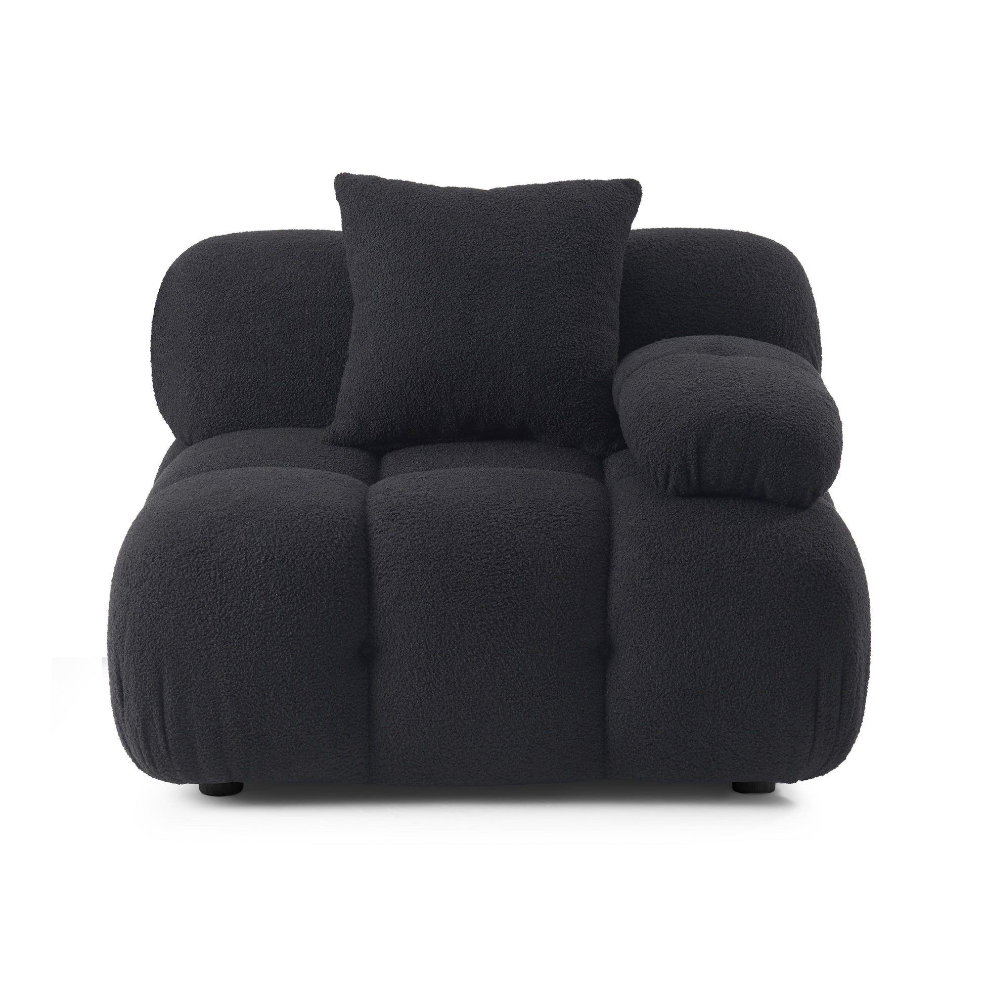 Calliope Performance Vegan Shearling Modular Corner Chair - Black - Image 6