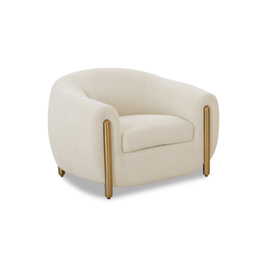 Lina Cream Performance Linen Accent Chair - Image 2