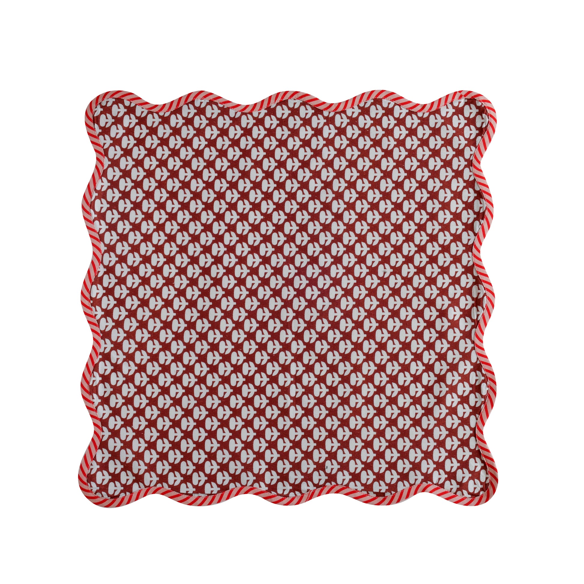 Crissy Cotton Canvas Printed Napkins - Set of 4 - Rust Vintage Floral - Image 3
