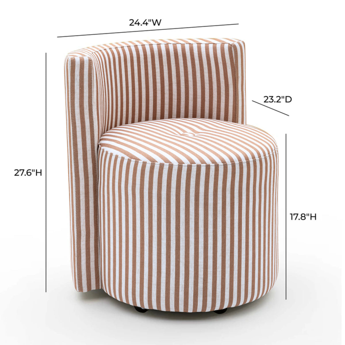 Alyssa Rolling Desk Chair - Brown - Image 5