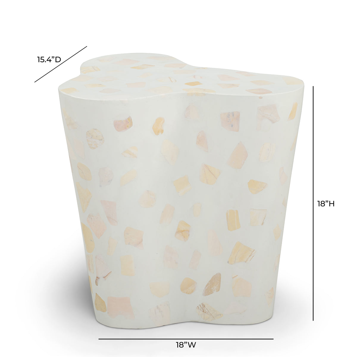 Slab Faux Terrazzo Indoor/Outdoor Side Table - Light Green - Image 8