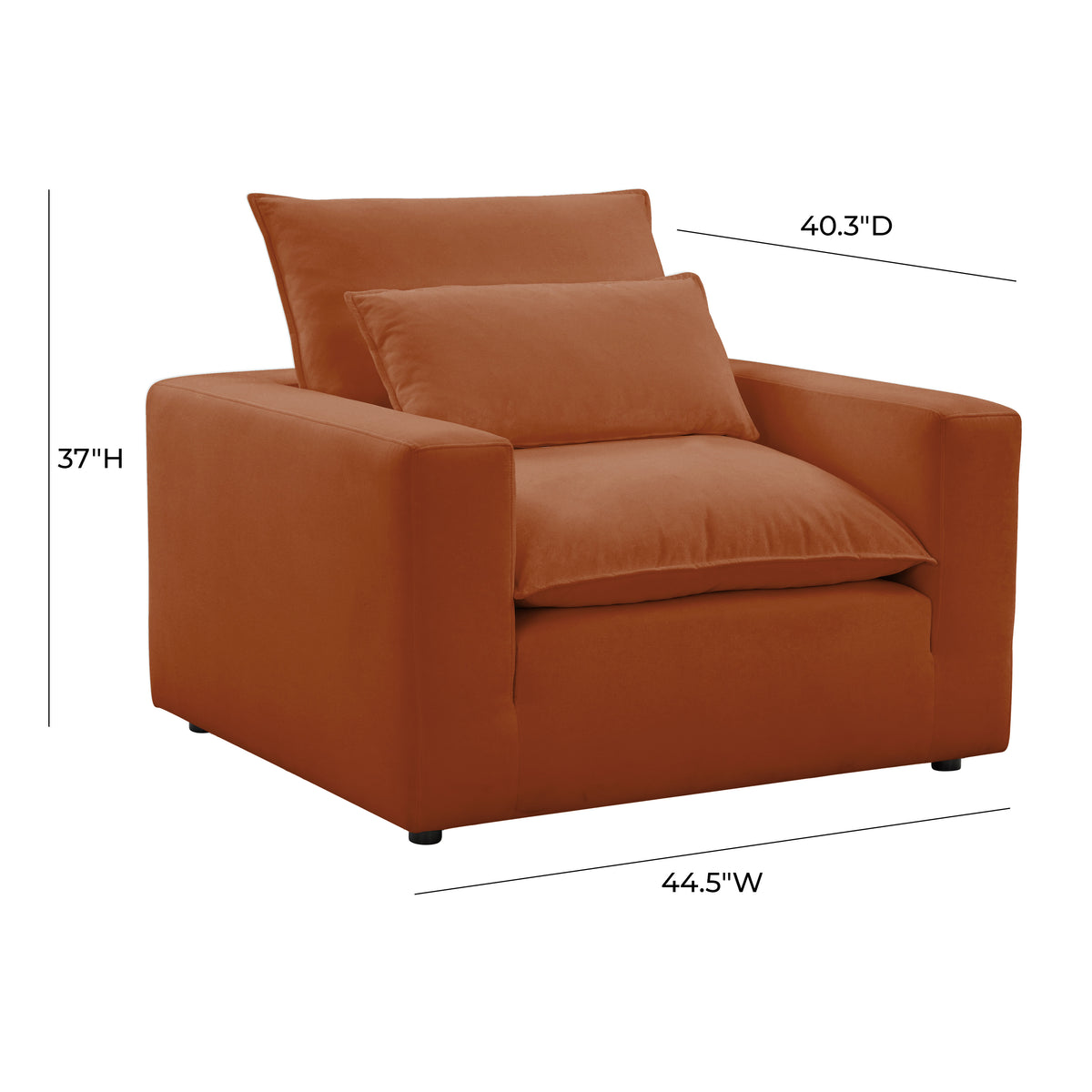 Cali Performance Fabric Armchair - Rust - Image 5