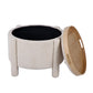Bellamy Railroad Chenille Storage Stool With Reversible Tray Top - Cream - Image 6