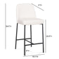 Sydney Performance Vegan Leather Counter Stool - Set of 2 - Cream - Image 8