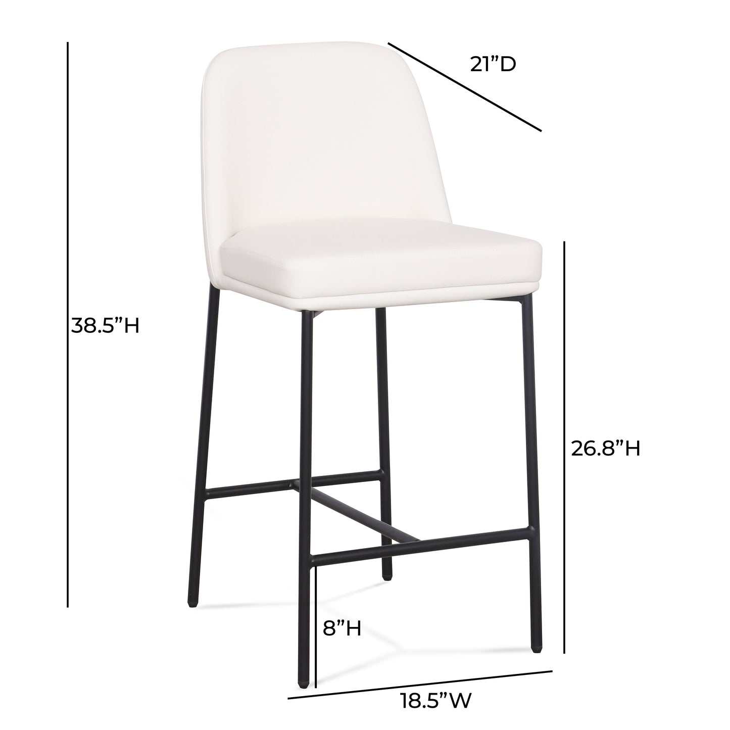 Sydney Performance Vegan Leather Counter Stool - Set of 2 - Cream - Image 8