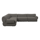 Zenith 5-Piece Contract-Grade Upcycled Fabric Modular L-Sectional - Grey - Image 3