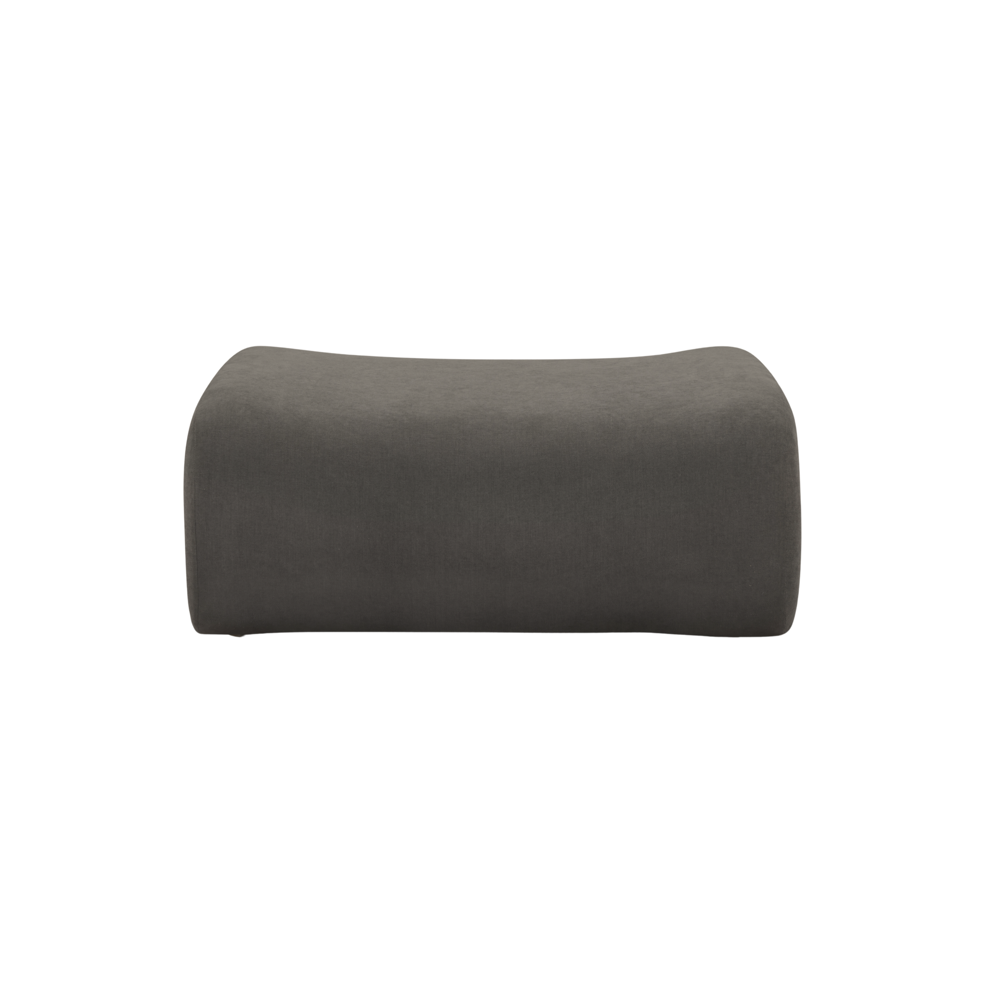 Zenith Contract-Grade Upcycled Fabric Ottoman - Grey - Image 3